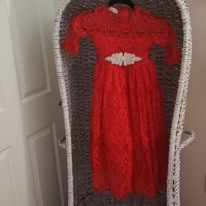 Red Trish Scully lace dress
